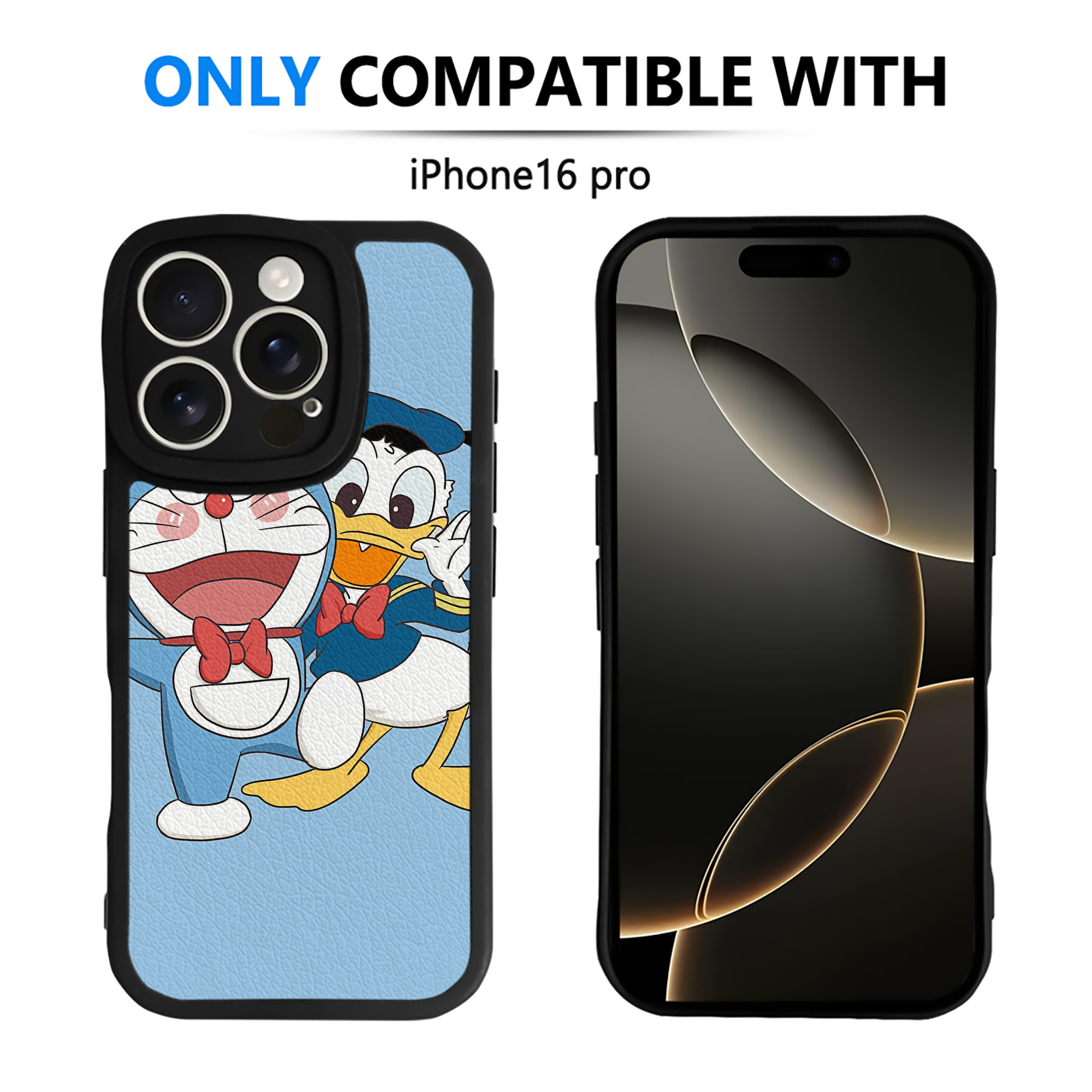 （画像用） ドラえもん Doraemon 【iPhone 16シリーズ対応】シリコンスマホケース（レザー調） 材質：シリコン